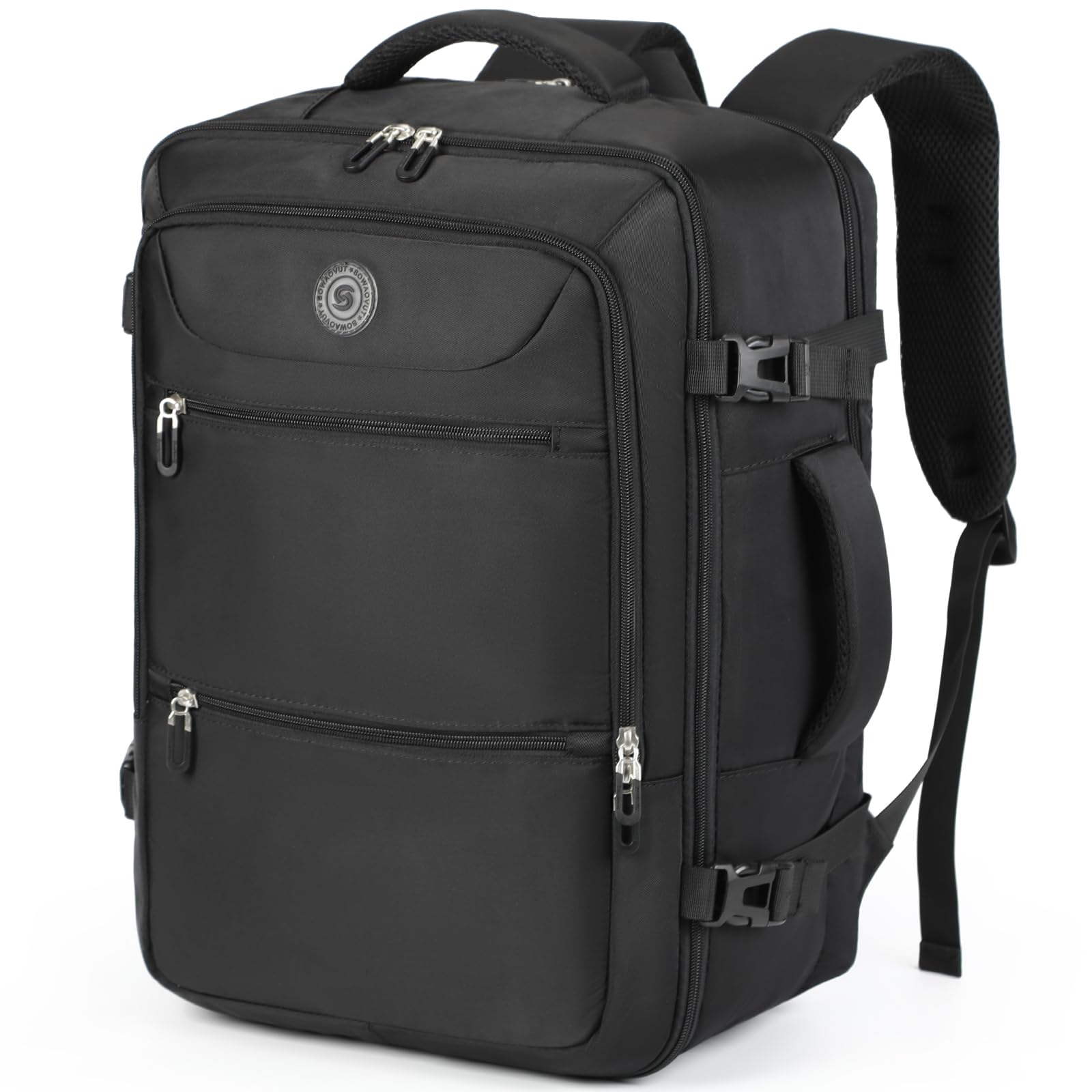 Sowaovut Extra Large Airline-Approved Travel Laptop Backpack – 17.3″ Carry-On Business & College Daypack (Black)