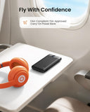10000mAh Portable Power Bank with Foldable Wall Plug & Built-in Charging Cables