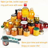 6-in-1 Jar & Bottle Opener – Non-Slip Multi-Size Lid Opener for Seniors & Arthritis
