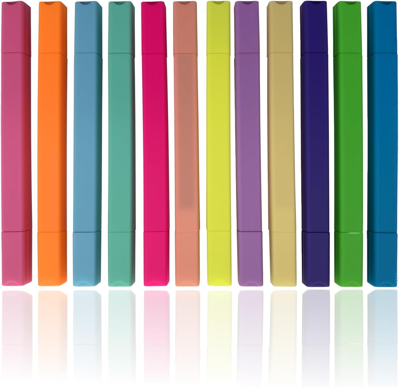 12-Color Dual-Ended Pastel Highlighter Set