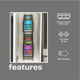 Household Essentials Glidez 2-Tier Pull-Out Cabinet Organizer – Slim Slide-Out Steel Storage with Protective Liners