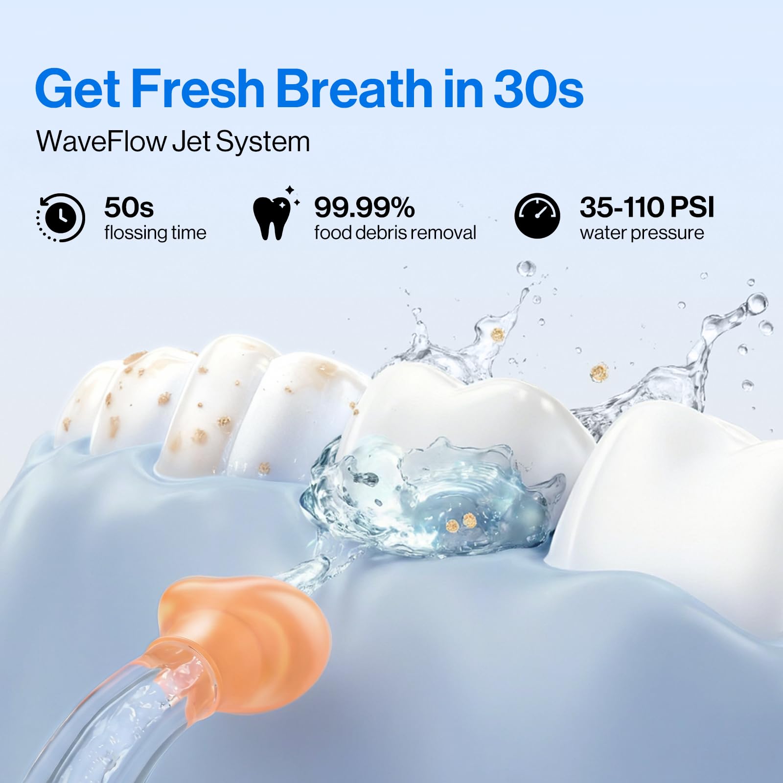 Portable Water Flosser for Teeth Cleaning – Cordless Dental Oral Irrigator with 4 Modes, Long Battery Life & IPX7 Waterproof Design (White)