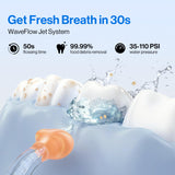 Portable Water Flosser for Teeth Cleaning – Cordless Dental Oral Irrigator with 4 Modes, Long Battery Life & IPX7 Waterproof Design (White)