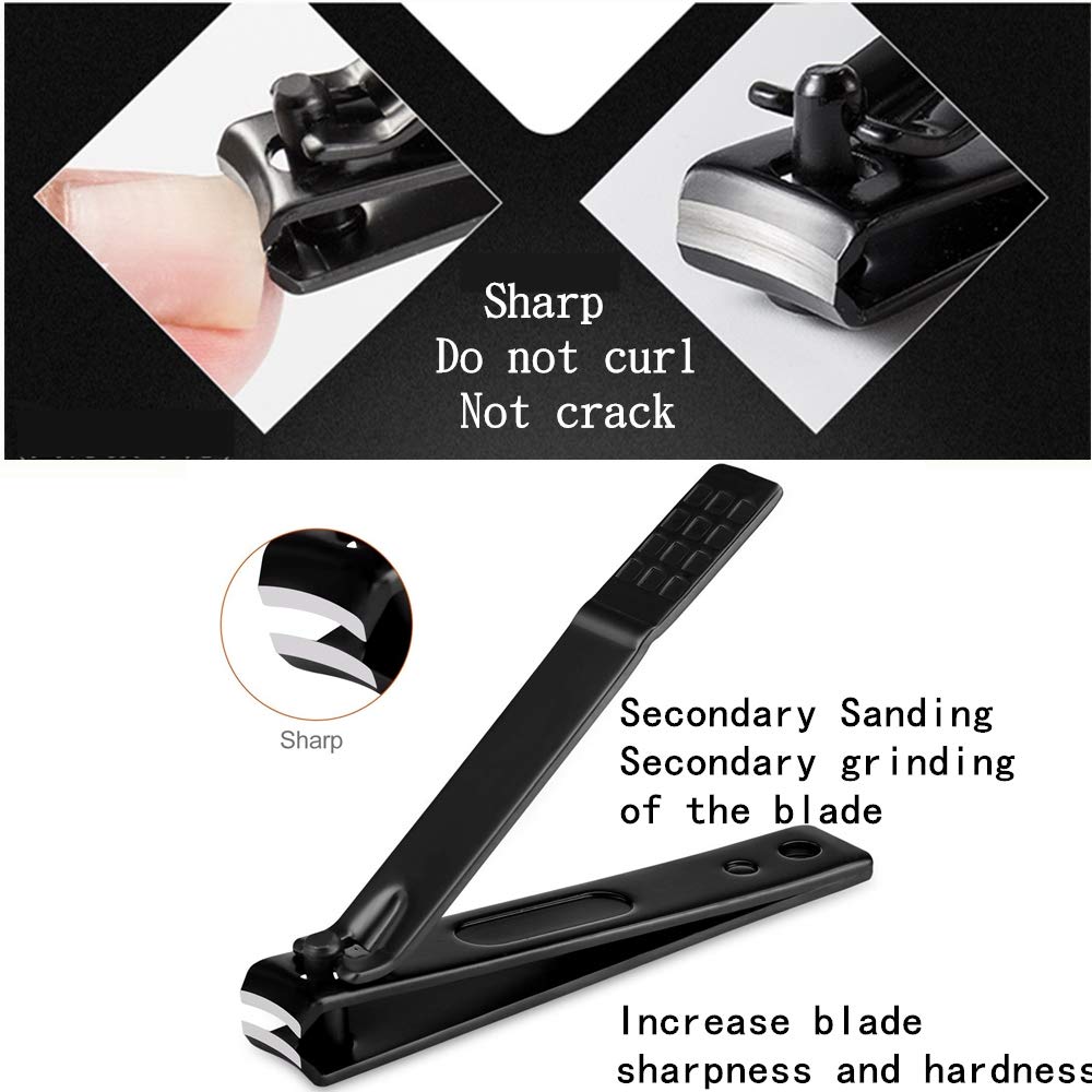 7-Piece Professional Manicure & Grooming Kit – Stainless Steel Nail Clipper Set with Travel Case (Black & Red)