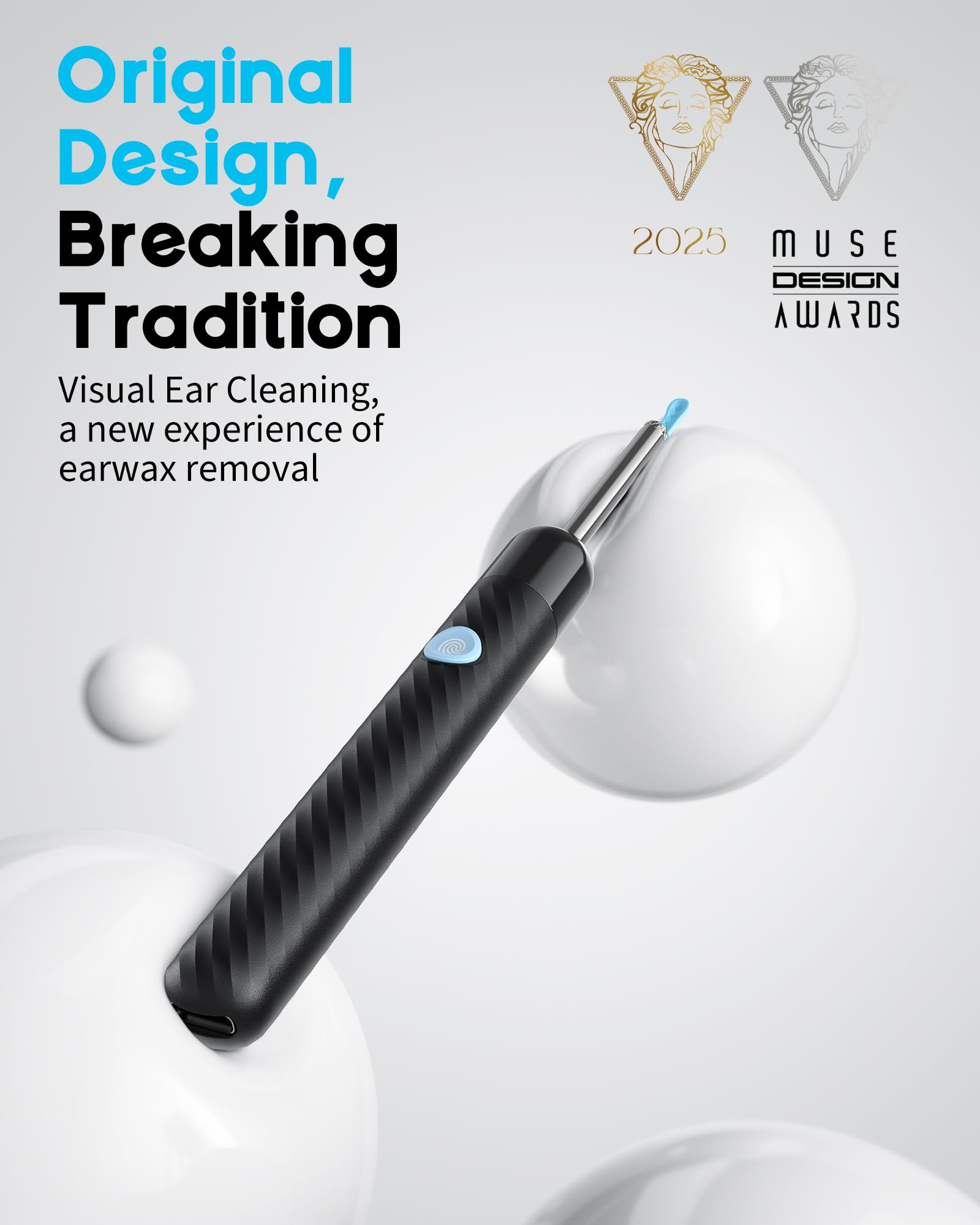 Loyker X6 Ear Wax Removal Tool with 1080P HD Camera, 360° View Otoscope, 6 LED Lights, and Rechargeable Waterproof Ear Cleaner