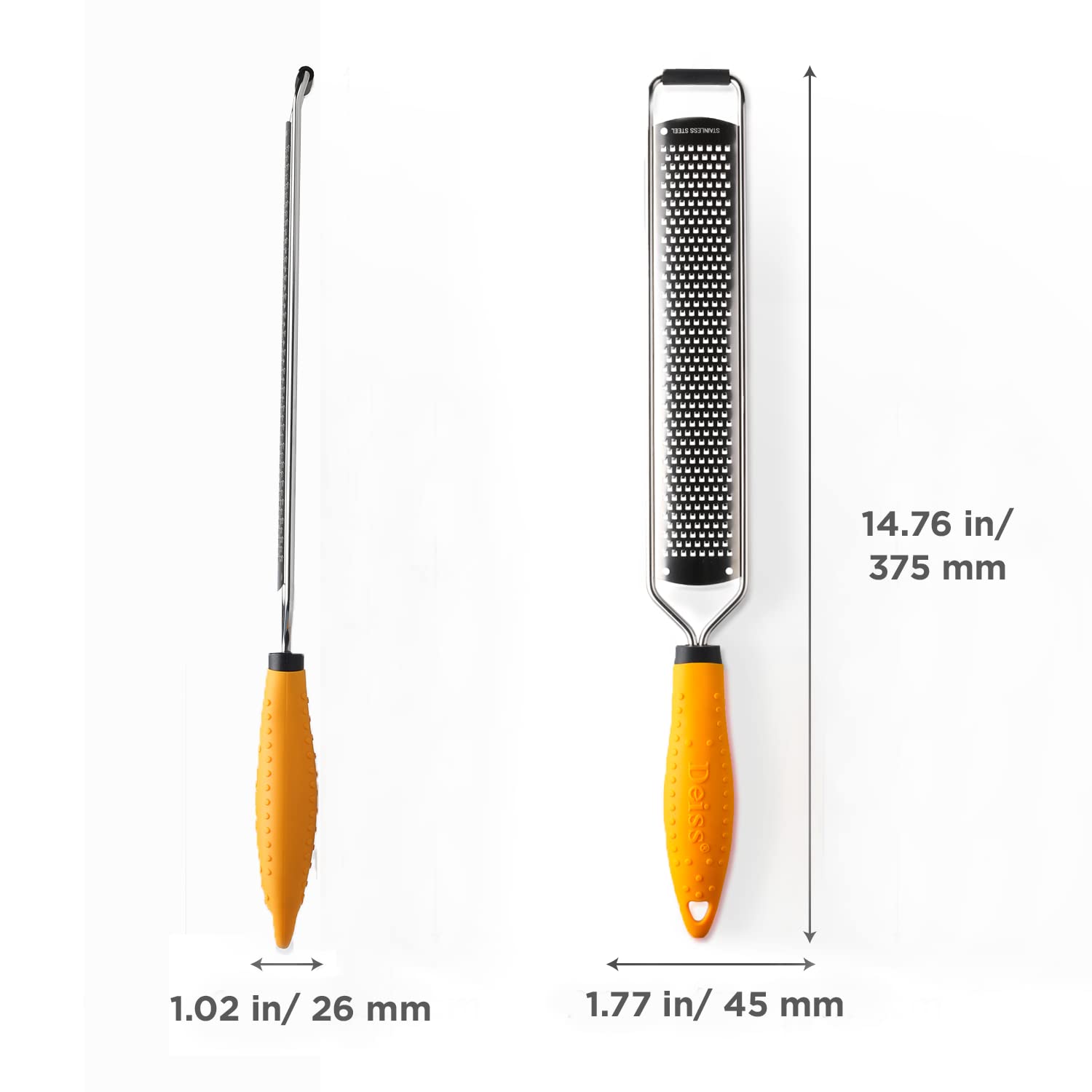 Heavy-Duty Stainless Steel Zester & Cheese Grater – Multi-Use Kitchen Handheld Shredder