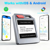 PhotoTag Smart Bluetooth Tracker with E-Ink Display, Apple Find My & Google Find Hub Compatible Item Locator – Aluminum Alloy Black