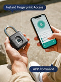 NexusLab Bluetooth Fingerprint Smart Padlock with Tuya App Control, IP67 Waterproof Biometric Lock for Gym, Travel & Outdoor Security