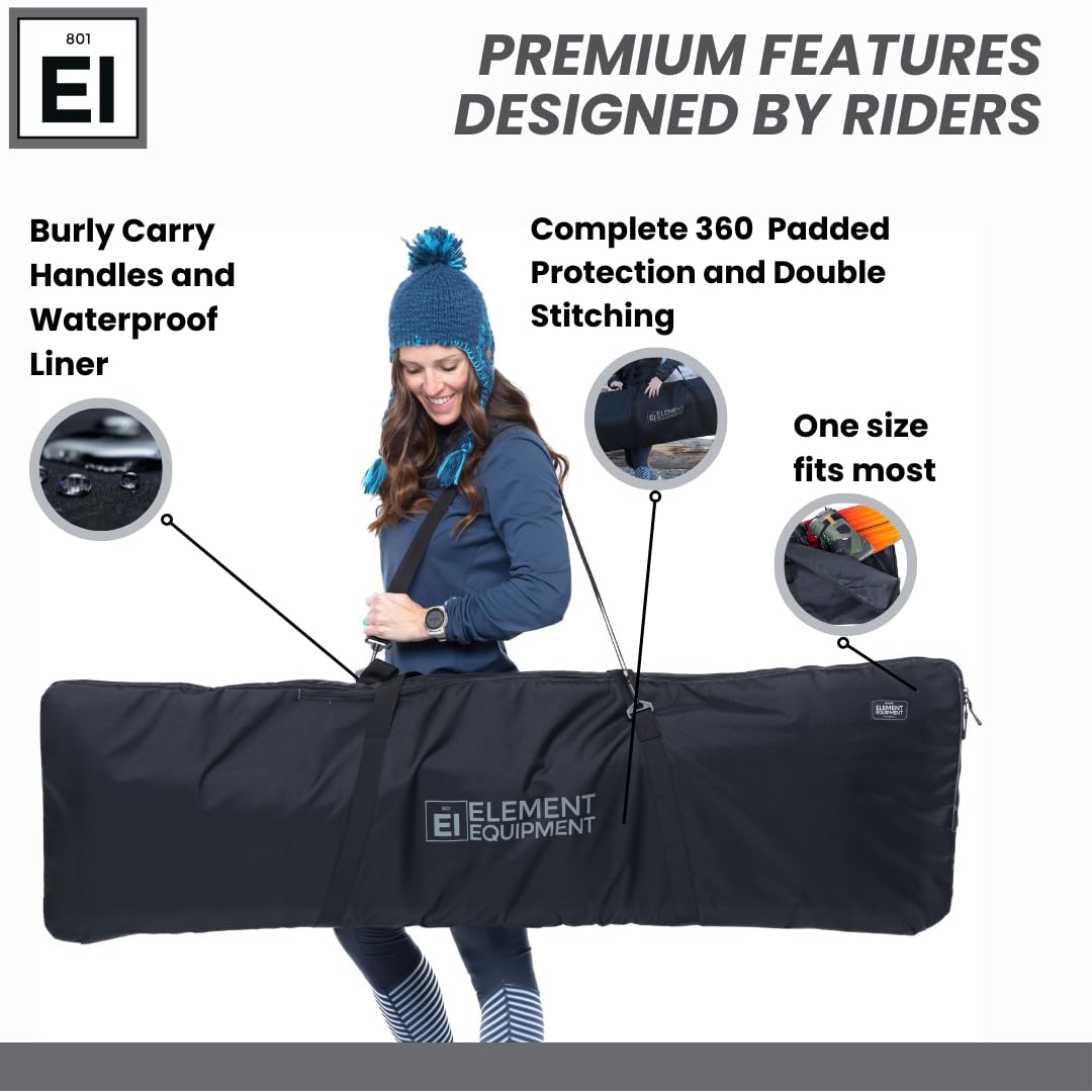 Element Equipment Padded Snowboard Bag – Single Board Travel Case up to 165cm (Aztec Design)