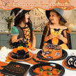 Halloween Jack O’Lantern Tableware Set – 96 Pcs Plates & Napkins for 24 Guests Party Supplies