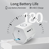 Lucky Time Hexagon Productivity Timer with Flip Control, Custom Countdown & Count-Up, Silent Vibration Desk Timer for Work, Study & Kitchen – White