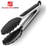 Heat Resistant Silicone Kitchen Tongs with Locking Clip – Stainless Steel Cooking Tongs