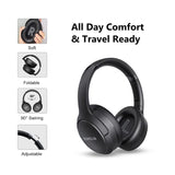 RUNOLIM Active Noise Cancelling Wireless Headphones with 70H Playtime & Hi-Fi Sound – Foldable Bluetooth Over-Ear Headset Black