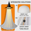 5FT Light-Up Halloween Ghost Decoration – Dual Power (USB/Battery) with 8 Lighting Modes, Remote & Water-Weighted Base (White)