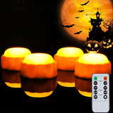 Homemory LED Pumpkin Lights – Remote-Controlled Flameless Jack-O’-Lantern Lights with Timer & Adjustable Brightness (Warm Orange Glow)