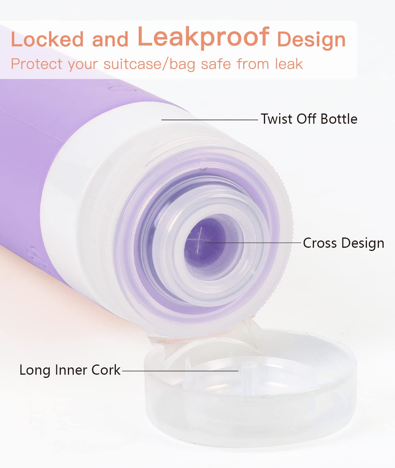 6 Pack Leakproof Travel Bottles – TSA Approved Refillable Silicone Toiletry Containers (3oz)