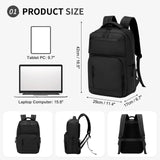 Suikihum Waterproof Laptop Backpack – Flight-Approved Anti-Theft Daypack with 15.6” Laptop Sleeve, Lightweight Travel Backpack (Black)