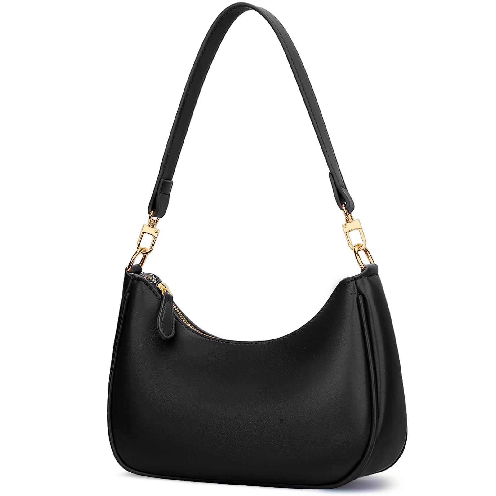 KKXIU Retro Shoulder Bag for Women – Versatile PU Leather Hobo, Clutch & Crossbody Handbag with Removable Straps (Black)
