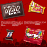 M&M’S, SNICKERS, SKITTLES & TWIX Halloween Variety Bag – 60 Count Fun Size Chocolate & Fruity Candy Mix (24 oz Bulk Bag)