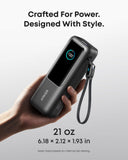 25,000mAh Power Bank with Triple 100W USB-C Ports – Fast Charging Portable Charger with Built-In Cables for Travel & Laptops