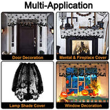 Halloween Lampshade Covers (3-Pack) 🕸️ – Black Lace Spider & Bat Lamp Decorations for Home & Party