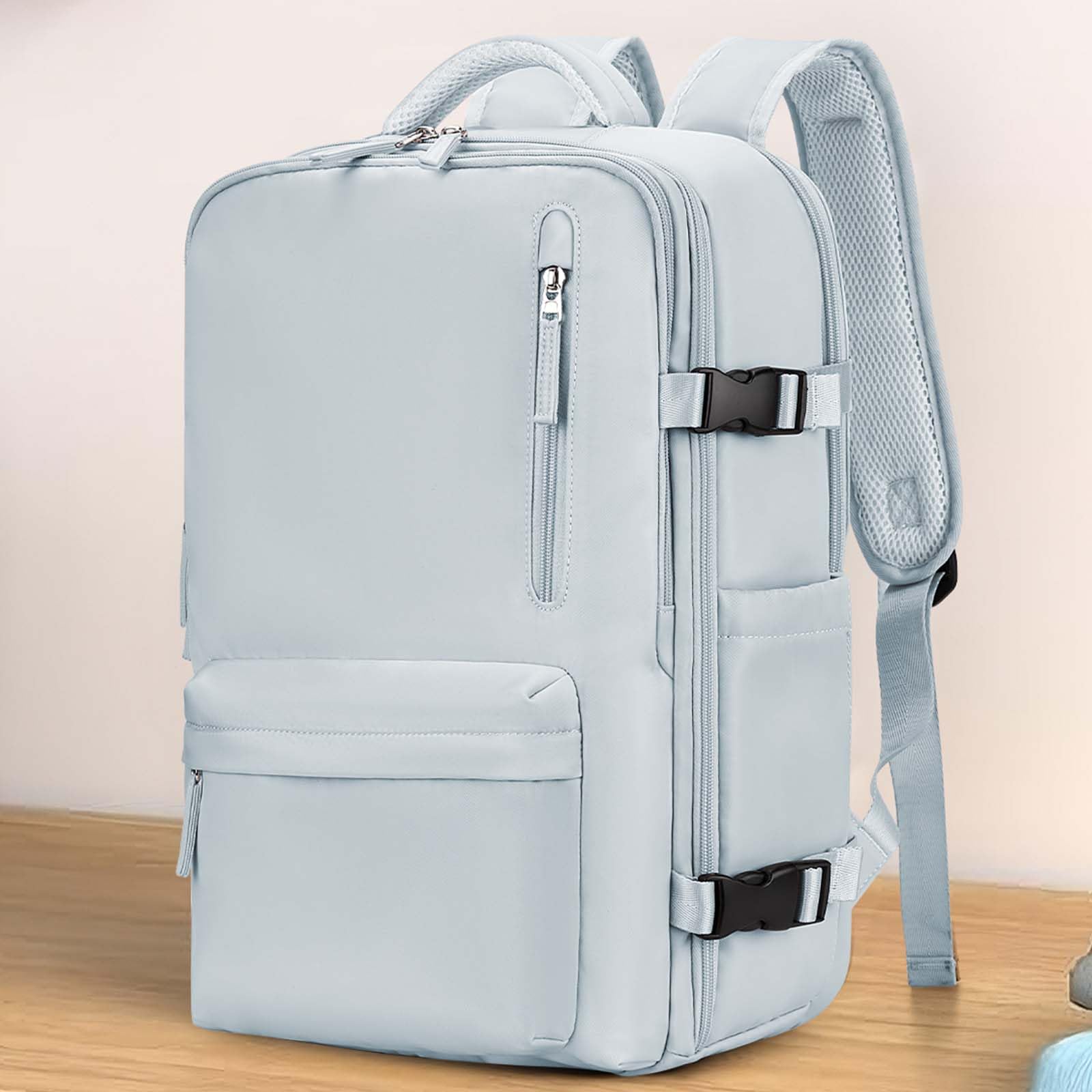 Large Carry-On Travel Backpack with Shoe Compartment & Wet Pocket – Flight Approved – A3 Blue
