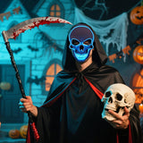 Blue LED Light-Up Skull Mask – Glow Halloween Party Mask for Kids & Adults 💀💙
