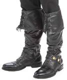 Black Knee-Length Boot Covers – Instant Pirate & Witch Costume Shoe Accessory