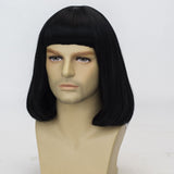 Short Black Bob Wig with Bangs for Men – Natural Matte Fiber Heat-Resistant Costume Hair 💇‍♂️🖤