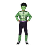 Marvel Hulk Deluxe Child Costume – Green Muscle Jumpsuit with Molded Mask for Boys & Girls