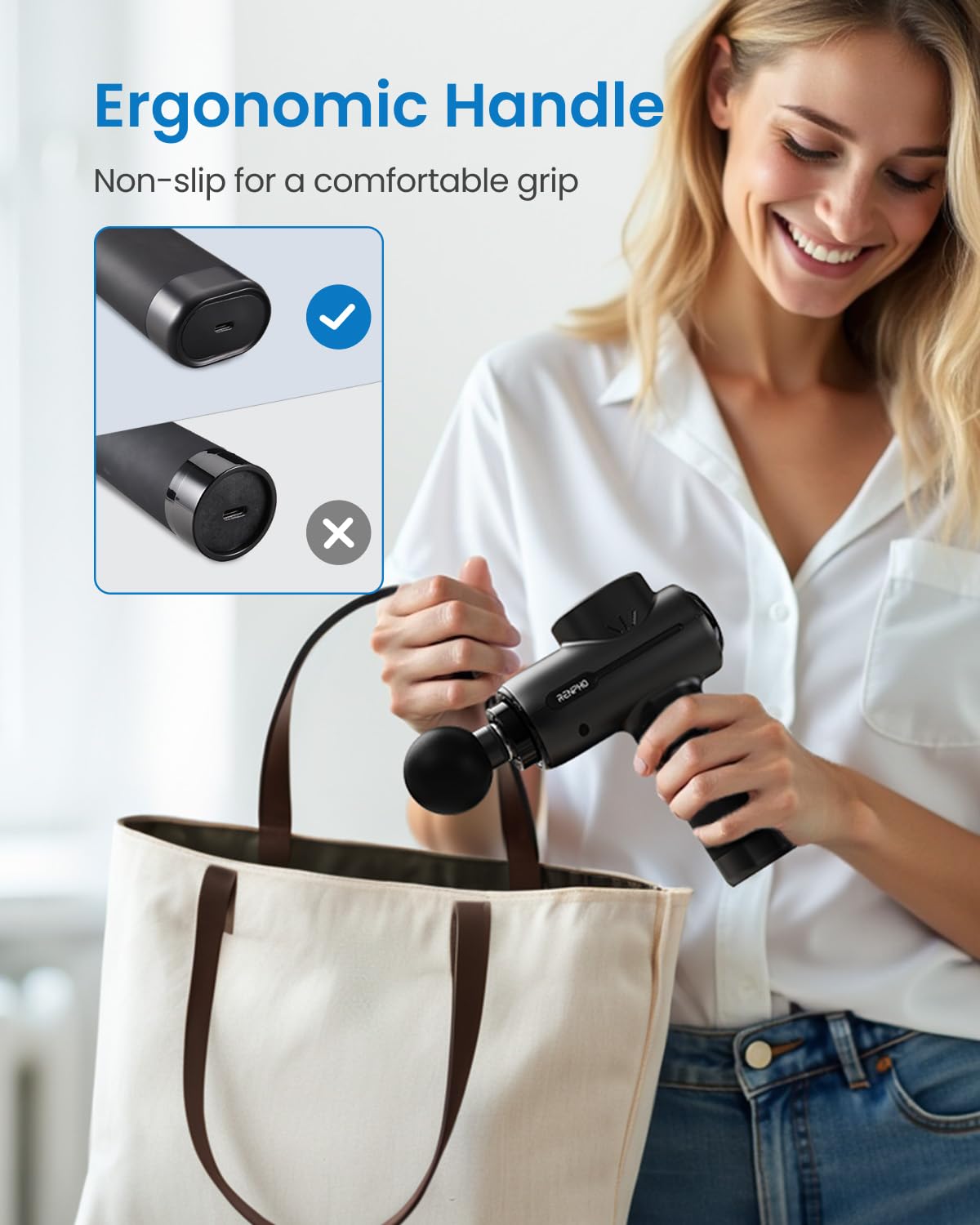 Smart Bluetooth Massage Gun – Deep Tissue Muscle Massager with App Control, 5 Speeds & Fast Charging