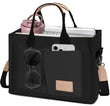 Canvas Tote Bag for Women – Eco-Friendly Waterproof Shoulder & Crossbody Tote with Pockets (Black)