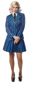 Nevermore Academy Inspired School Uniform Costume – Blue Blazer, Skirt, Dickie & Tie Set