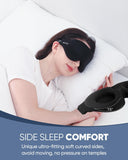 3D Contoured Sleep Mask for Travel – 100% Light Blocking Eye Mask for Side Sleepers with Memory Foam & Adjustable Strap
