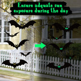 Halloween Hanging Bats Decorations – 20 PCS Set with Glowing Eyes & Fishing Line (3 Sizes Included)