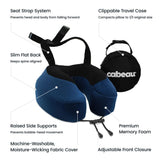 Memory Foam Travel Neck Pillow – Ergonomic Airplane & Car Head Support Pillow with Washable Cover