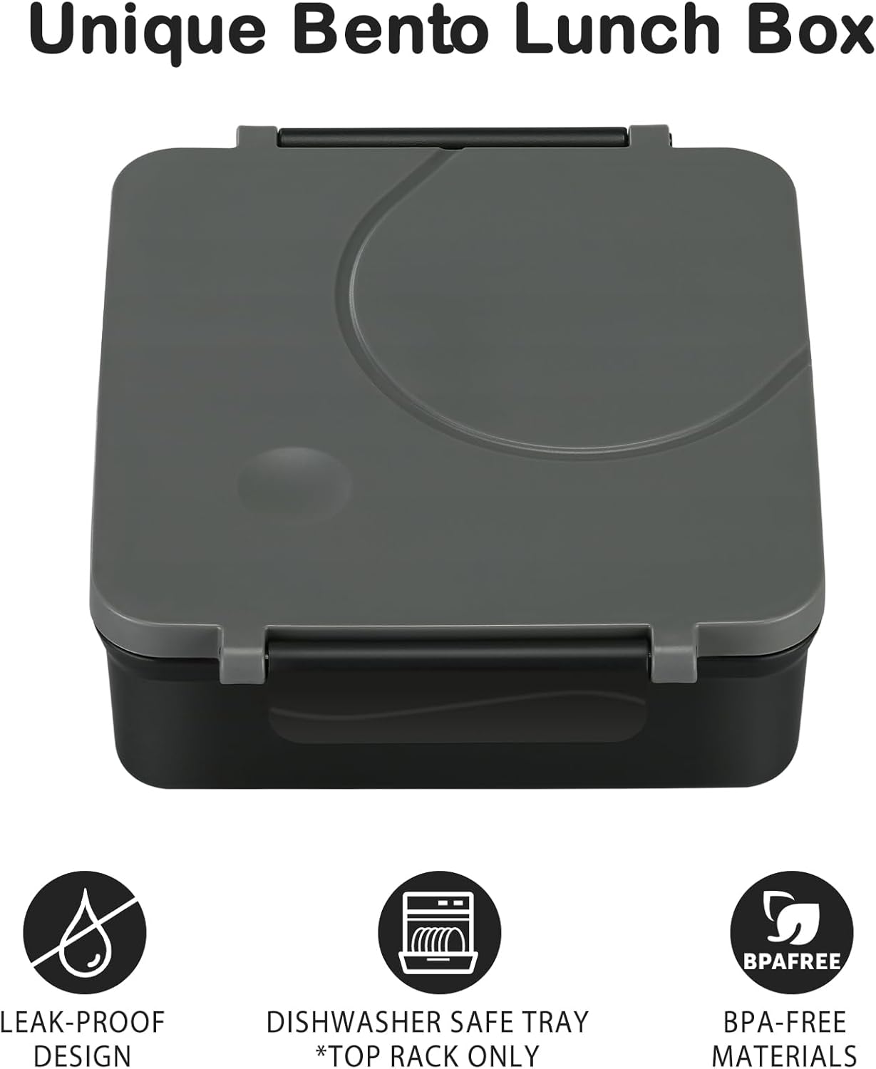 Black 4-Compartment Bento Set with 8 oz Food Jar