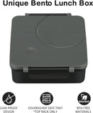 Black 4-Compartment Bento Set with 8 oz Food Jar