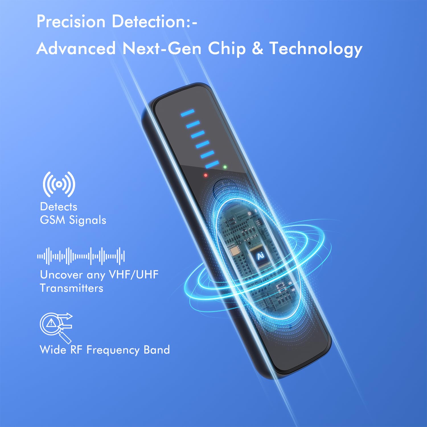 Hidden Camera Detector & GPS Tracker Finder – Portable Anti Spy Device for Travel Privacy Protection