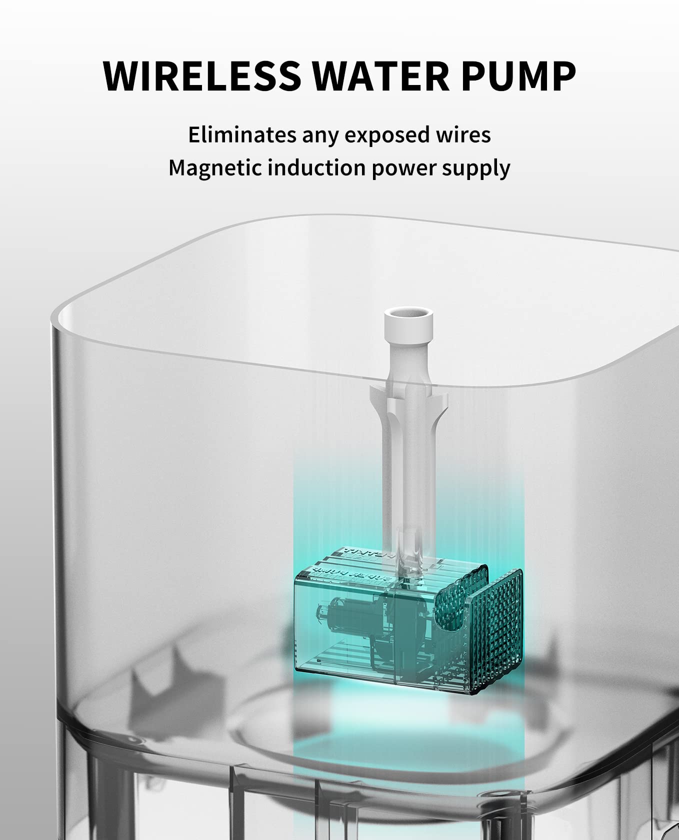 PETKIT Wireless Pump 3.0 Cat Water Fountain 3L – Ultra-Quiet 25dB Safety Separation Design (Grey)