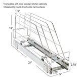 Household Essentials Glidez 3-Slot Pull-Out Cookware Organizer – Chrome Slide-Out Rack for Pots & Bakeware