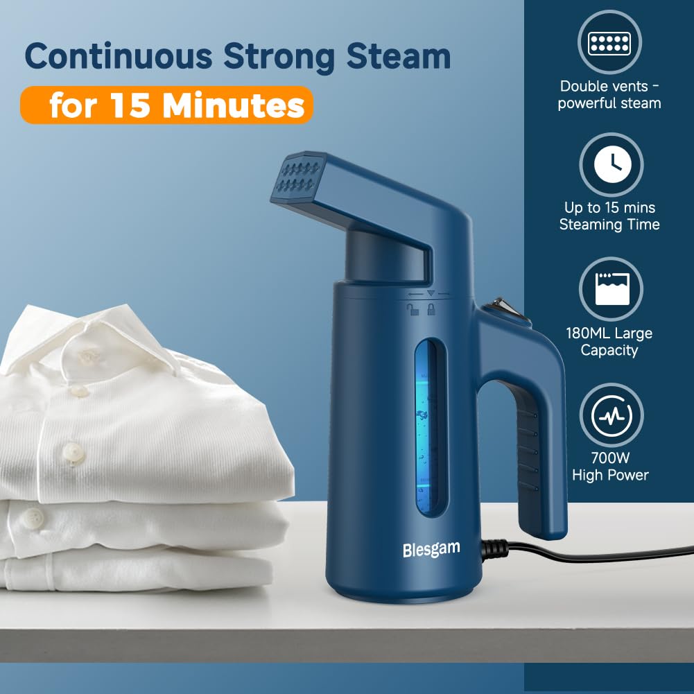 GY168 Dual-Row Steam Handheld Garment Steamer 180ML Tank Portable Clothes Steamer with Fast Heat Technology