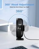 TriPole USB Desk Fan Portable Mini Personal Cooling Fan with 3 Speeds, 360° Adjustable Head and Quiet Strong Airflow for Office & Travel