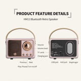 Dosmix Retro Mini Bluetooth Speaker Pink – Portable Vintage Wireless Speaker with Clear Sound & 6H Playtime
