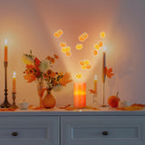 Pumpkin Projector Candle Light – LED Flameless Candle with Rotating Pumpkin Stars, Remote Control & Real Wax Design for Fall & Halloween Décor (Orange)