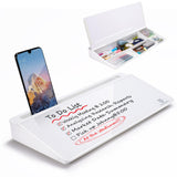 TSJ Office Glass Desktop Whiteboard Keyboard Stand with Hidden Drawer Storage & Accessory Tray for Organized Workspace