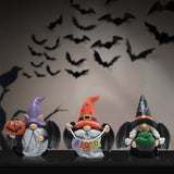 Black-Wing Halloween Gnomes – Handcrafted Resin Figures with Wings & Pumpkin Details for Festive Decor