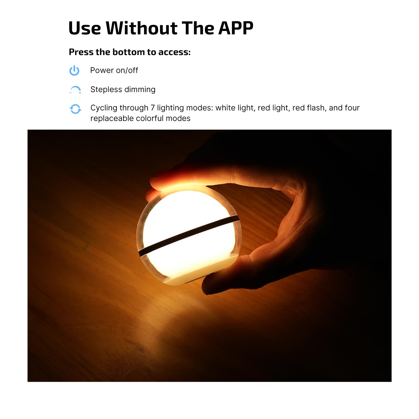 Mini RGB Sphere Desk Lamp – App Controlled 360° Night Light with Music Sync & Timer