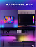 RGBW+IC Smart LED Light Bars with Music Sync, App & Remote Control – Black Ambient Gaming Lights
