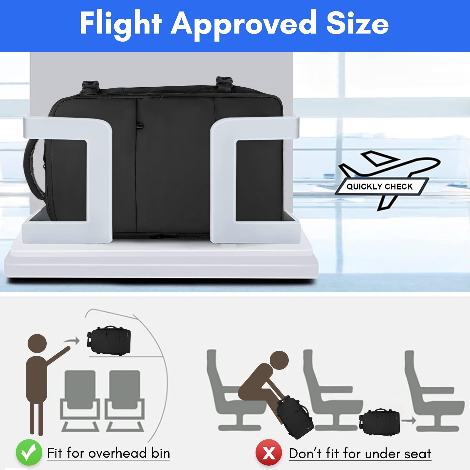 Taygeer Carry-On Travel Backpack with USB Charging Port & Shoe Compartment – 17.3” Laptop, Black